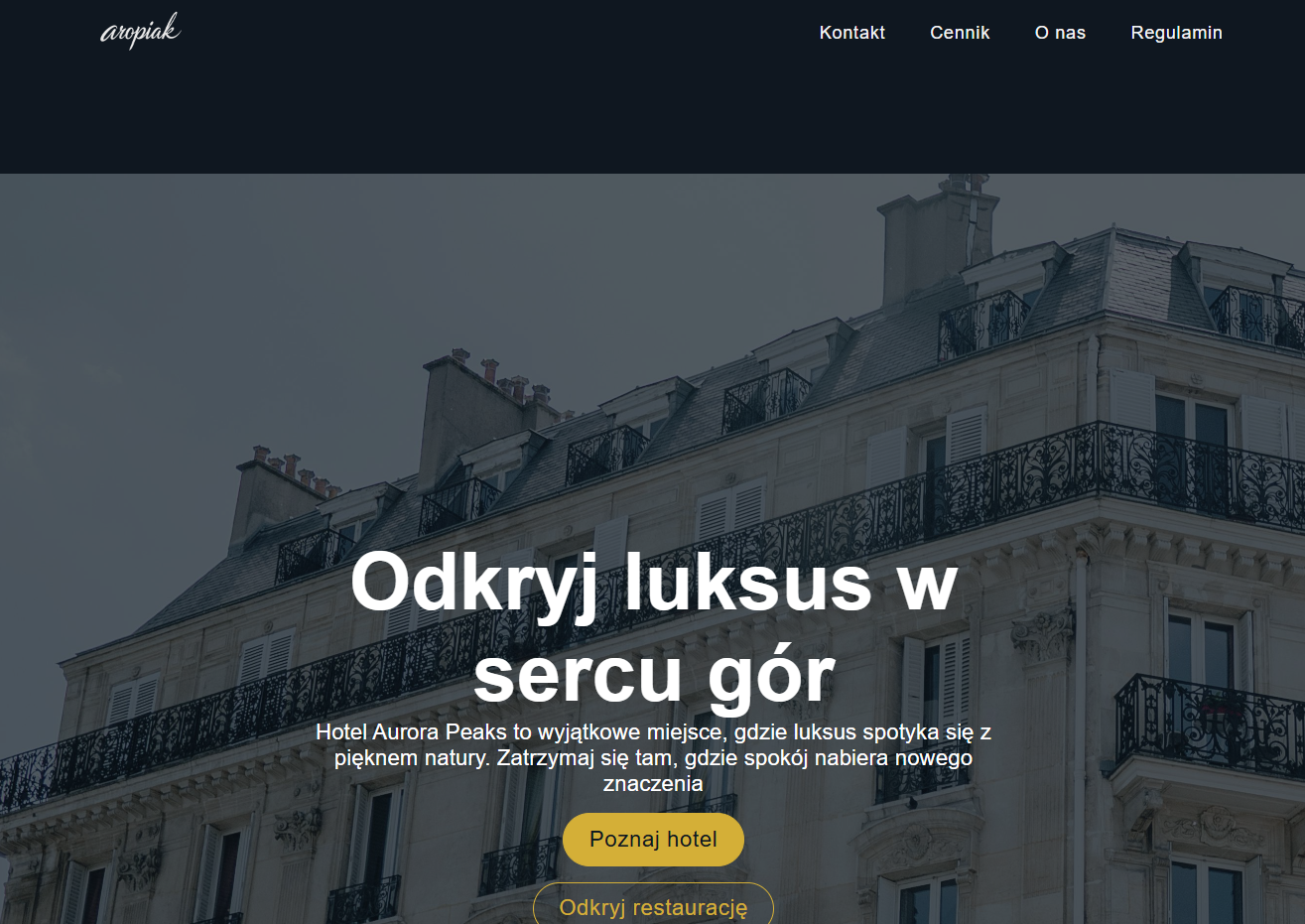 Przykładowy projekt strony wizytówki dla małej firmy